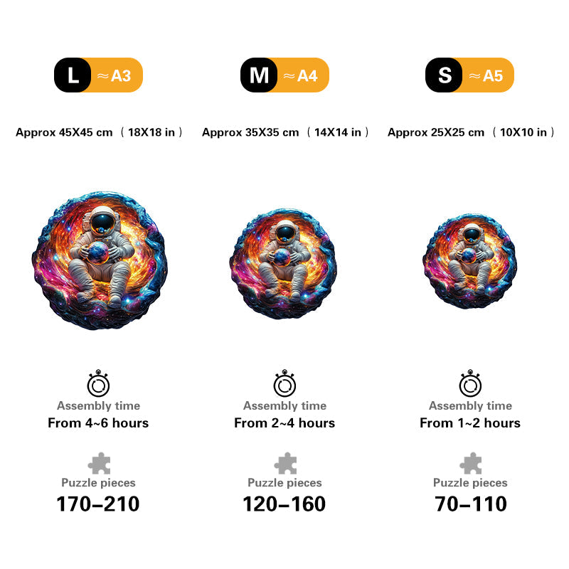 Astronaut in the Cosmos Wooden Jigsaw Puzzle