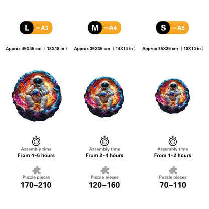 Astronaut in the Cosmos Wooden Jigsaw Puzzle