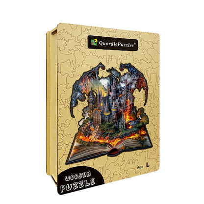 Dragon Castle in a Book Wooden Jigsaw Puzzle