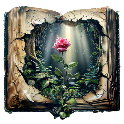 Rose in a Magical Book Wooden Jigsaw Puzzle