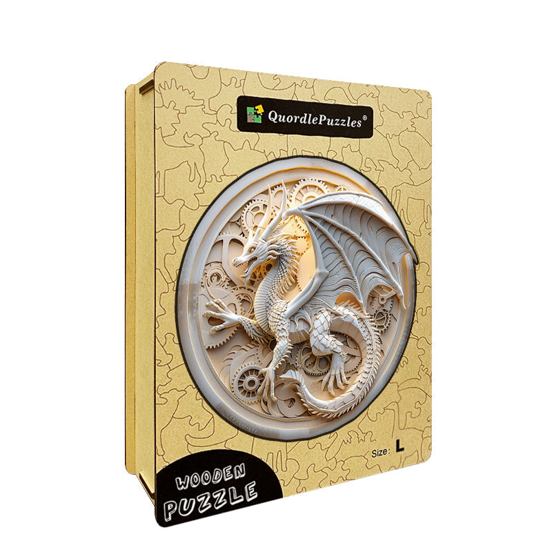 Dragon in Mechanical Realm Wooden Jigsaw Puzzle