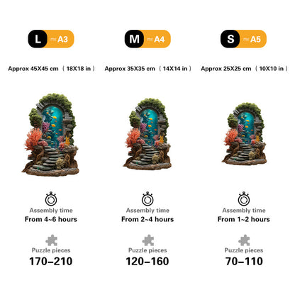 Ocean Gate of Coral Dreams Wooden Jigsaw Puzzle