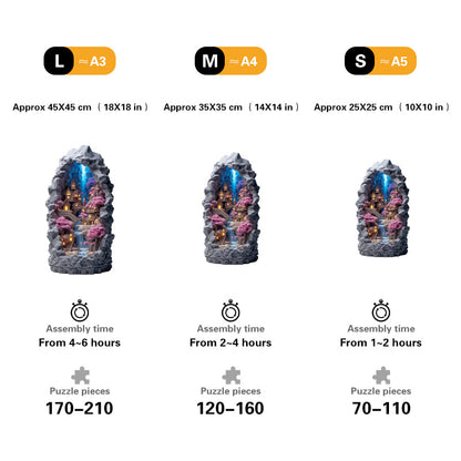 Hidden Waterfall Village Wooden Jigsaw Puzzle