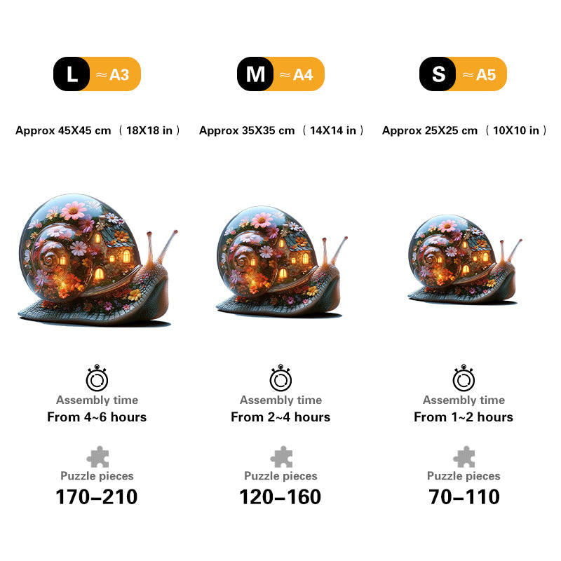 Snail's Blooming House Wooden Jigsaw Puzzle