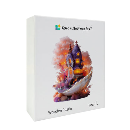 Seashell Fairy Cottage Wooden Jigsaw Puzzle