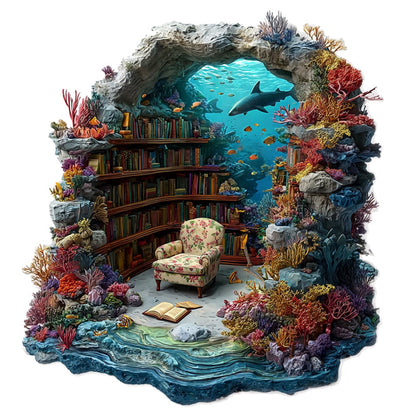 Underwater Library Wooden Jigsaw Puzzle