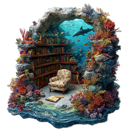 Underwater Library Wooden Jigsaw Puzzle