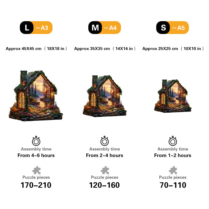 Sunset Cottage Wooden Jigsaw Puzzle