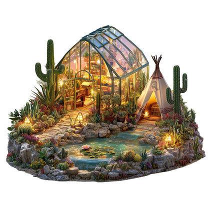 Oasis Greenhouse Wooden Jigsaw Puzzle