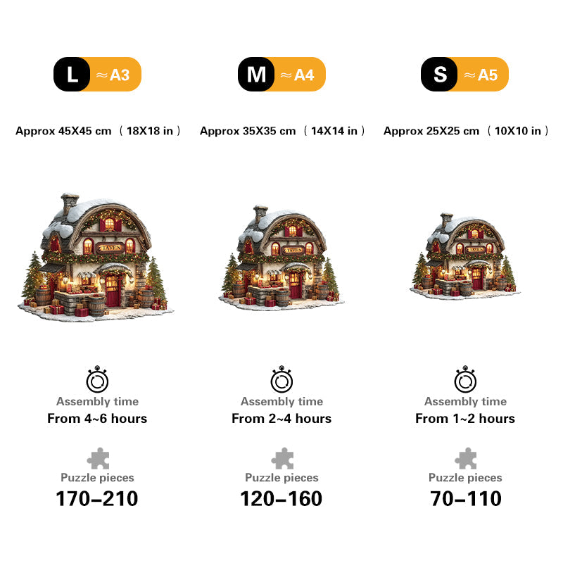 Christmas Tavern Wooden Jigsaw Puzzle