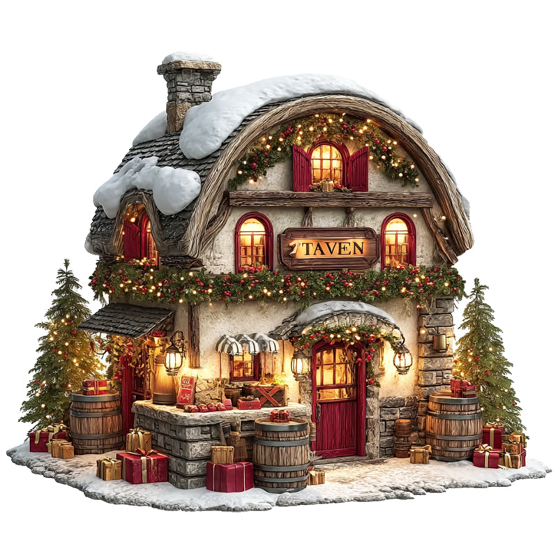 Christmas Tavern Wooden Jigsaw Puzzle