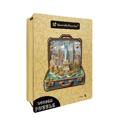 Suitcase – Statue of Liberty Wooden Jigsaw Puzzle