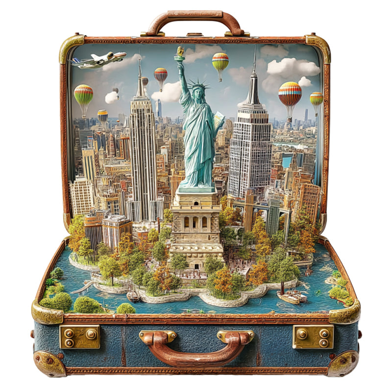 Suitcase – Statue of Liberty Wooden Jigsaw Puzzle