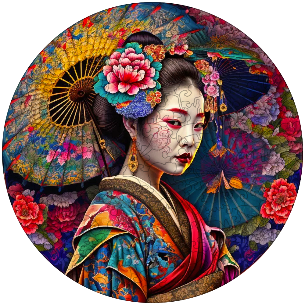 Japanese Geisha Wooden Jigsaw Puzzle
