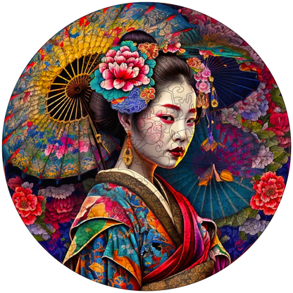 Japanese Geisha Wooden Jigsaw Puzzle