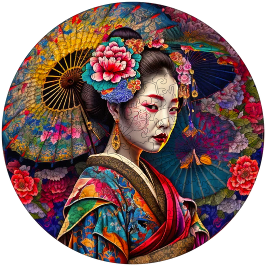 Japanese Geisha Wooden Jigsaw Puzzle