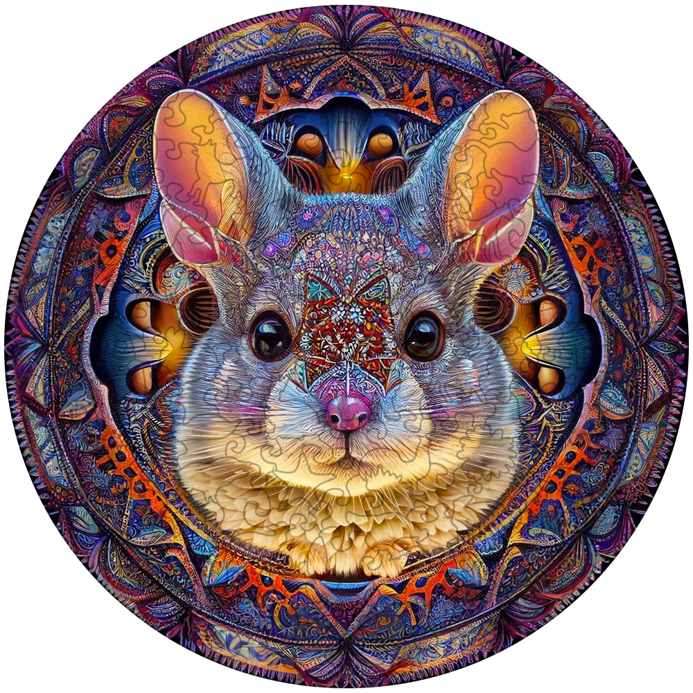 Mandala Hare Wooden Jigsaw Puzzle