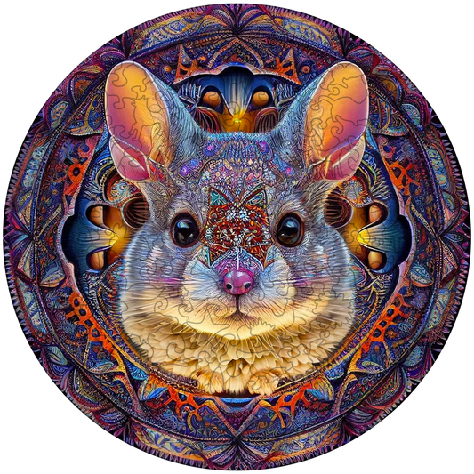 Mandala Hare Wooden Jigsaw Puzzle
