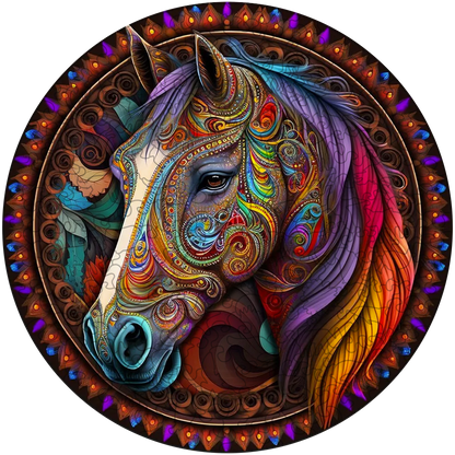 Mandala Horse Wooden Jigsaw Puzzle