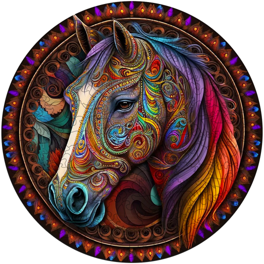 Mandala Horse Wooden Jigsaw Puzzle