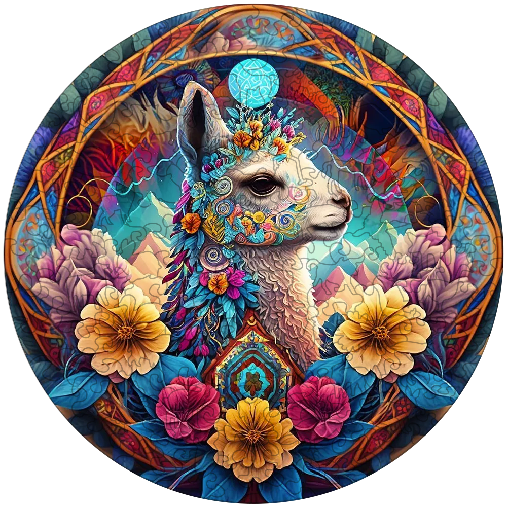 Mandala Lama Wooden Jigsaw Puzzle