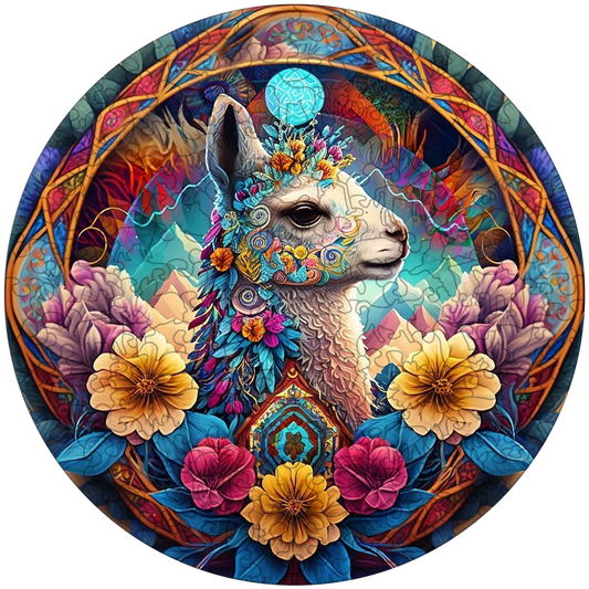 Mandala Lama Wooden Jigsaw Puzzle