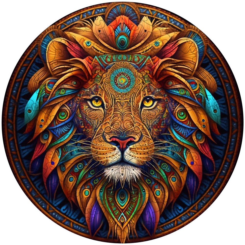 Mandala Leo Wooden Jigsaw Puzzle