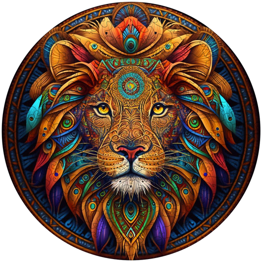 Mandala Leo Wooden Jigsaw Puzzle