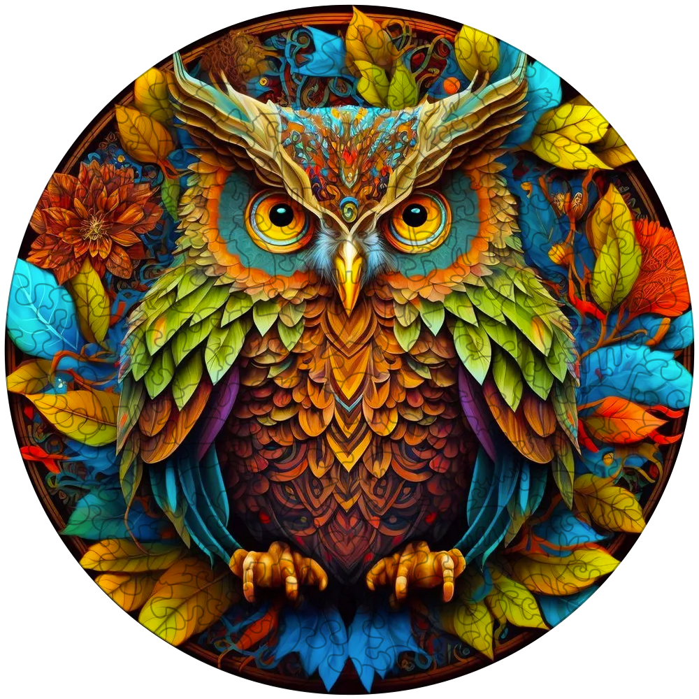 🔥LAST DAY 91% OFF-Mandala Owl Wooden Jigsaw Puzzle
