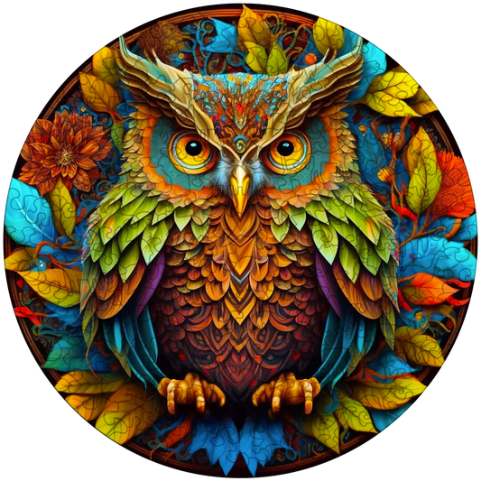 🔥LAST DAY 91% OFF-Mandala Owl Wooden Jigsaw Puzzle
