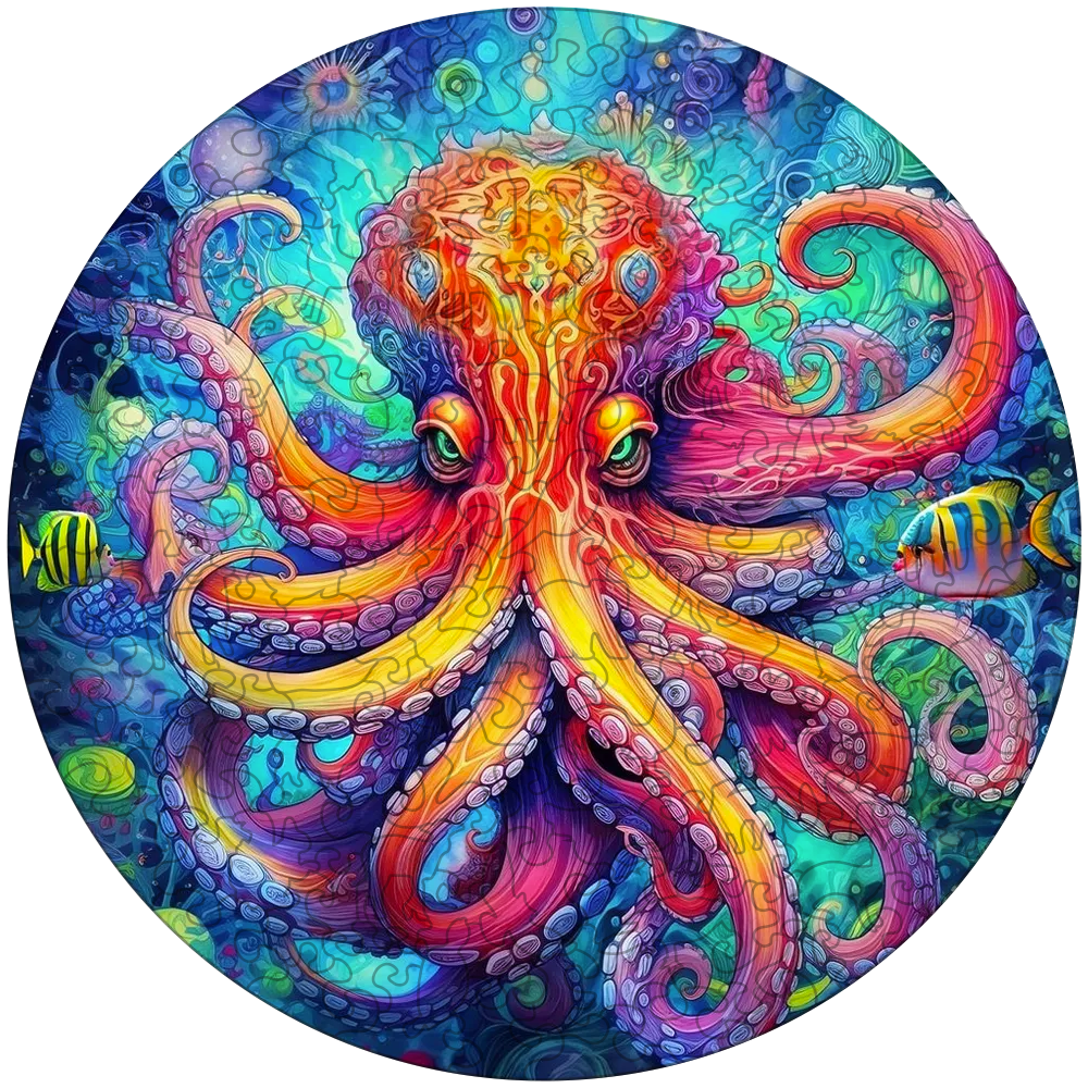 Octopus Vibrant Wooden Jigsaw Puzzle