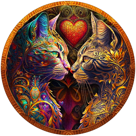 Pisces Cat Zodiac Wooden Jigsaw Puzzle