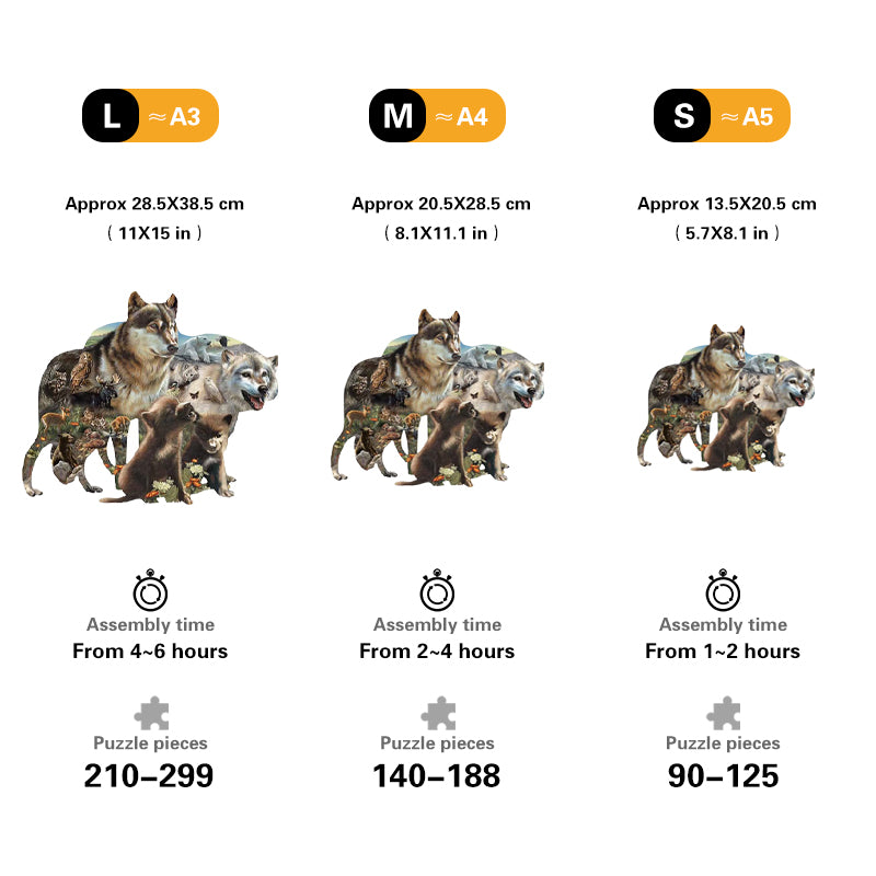 🔥LAST DAY 83% -Wolf Pack Wooden Jigsaw Puzzle
