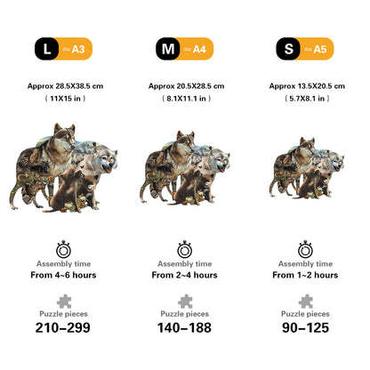 🔥LAST DAY 83% -Wolf Pack Wooden Jigsaw Puzzle