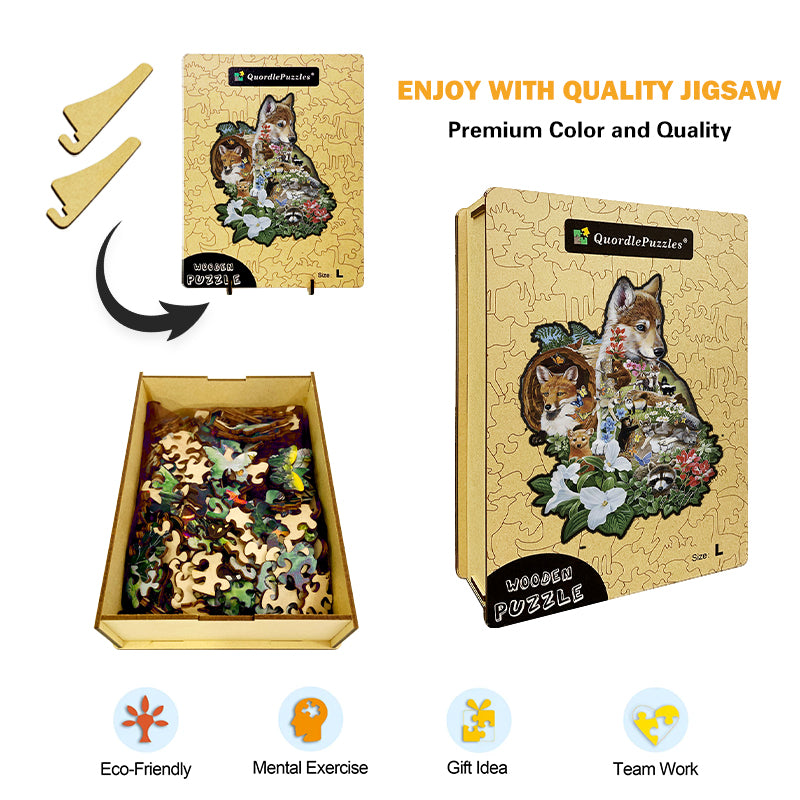 🔥LAST DAY 83% -Wolf Face Wooden Jigsaw Puzzle