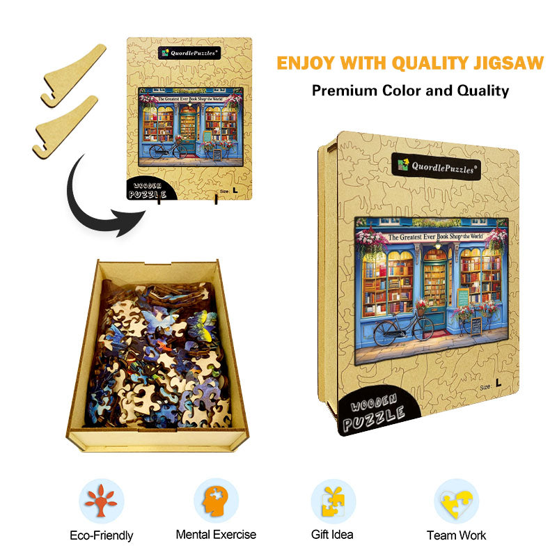 Charming Bookshop Wooden Jigsaw Puzzle