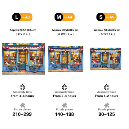 Charming Bookshop Wooden Jigsaw Puzzle