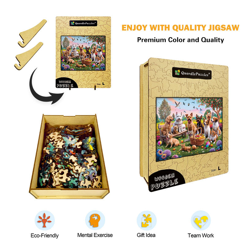 Dog Party Wooden Jigsaw Puzzle