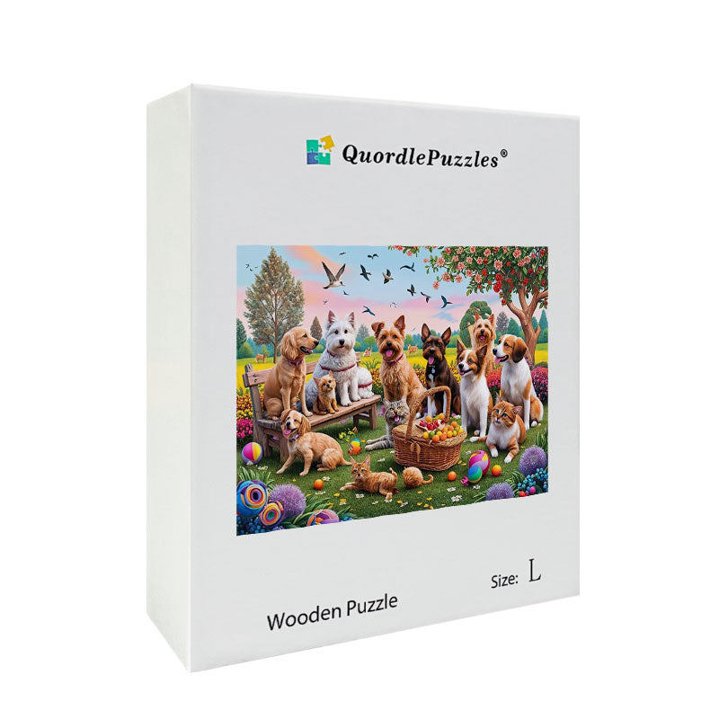 Dog Party Wooden Jigsaw Puzzle