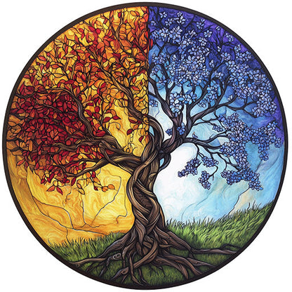 Four Seasons Tree Wooden Jigsaw Puzzle