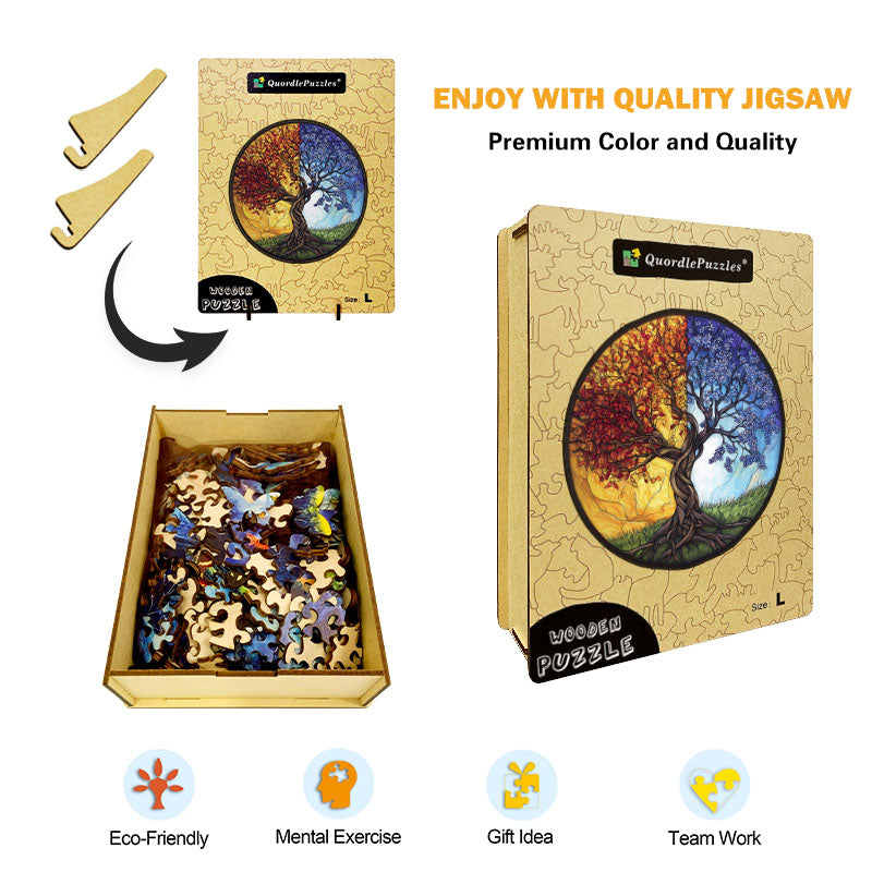 Four Seasons Tree Wooden Jigsaw Puzzle