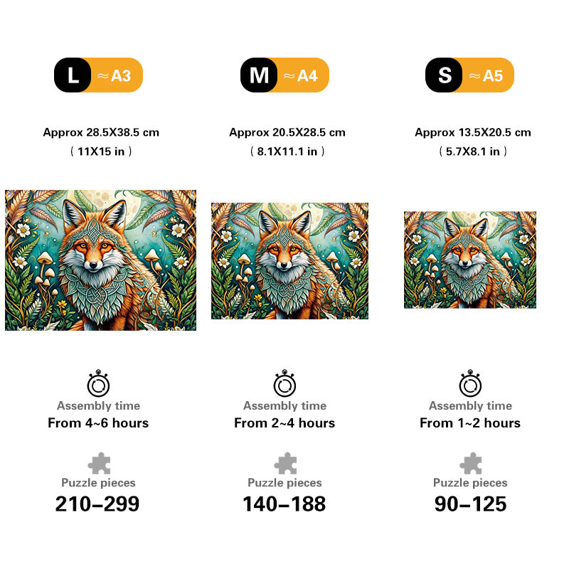 Mystical Fox Wooden Jigsaw Puzzle
