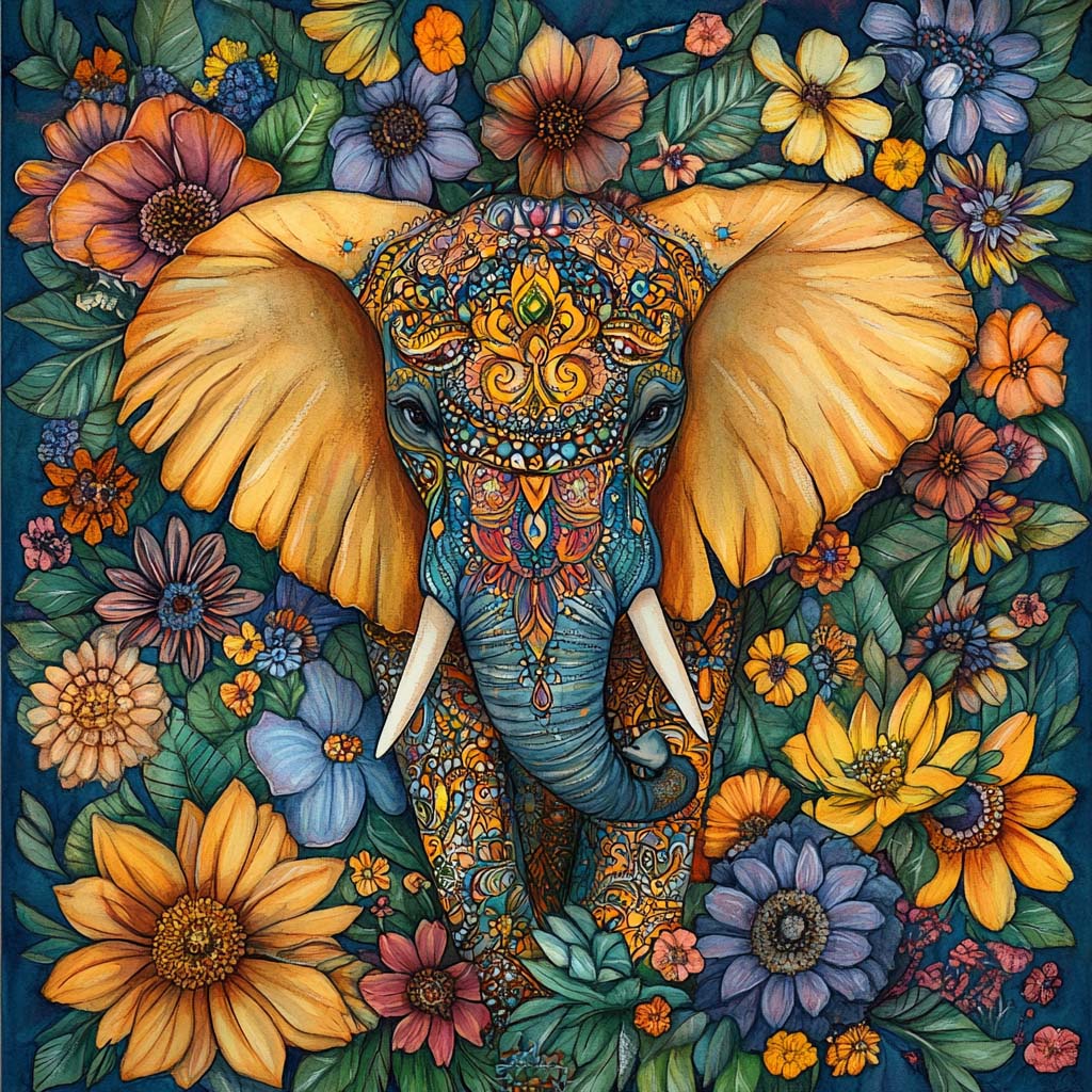 Ornate Elephant Wooden Jigsaw Puzzle