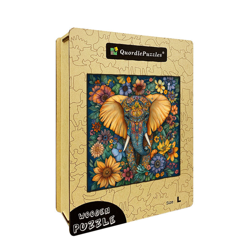 Ornate Elephant Wooden Jigsaw Puzzle