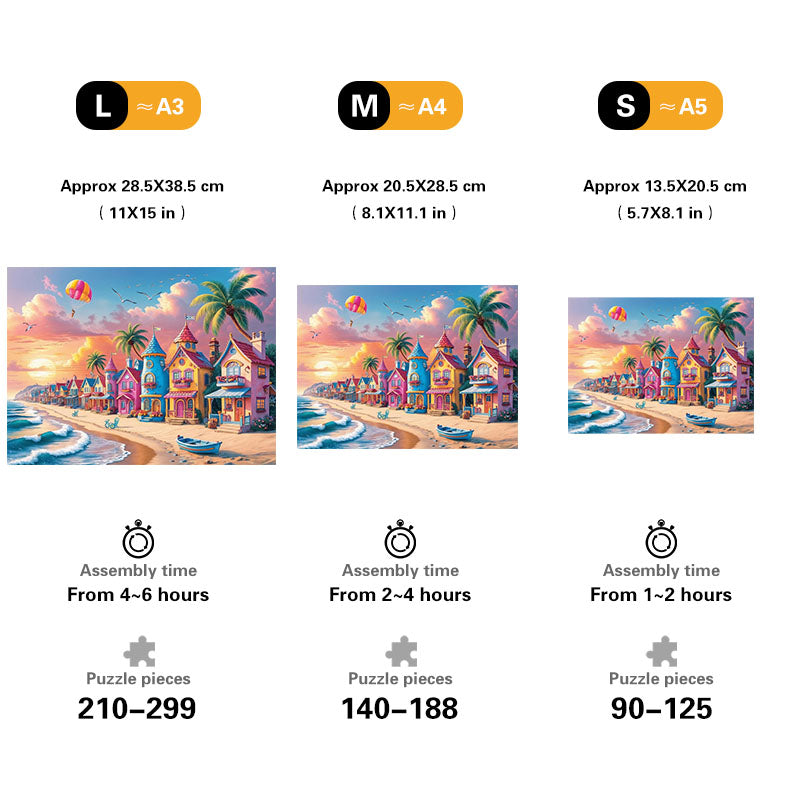Romantic Beach Wooden Jigsaw Puzzle