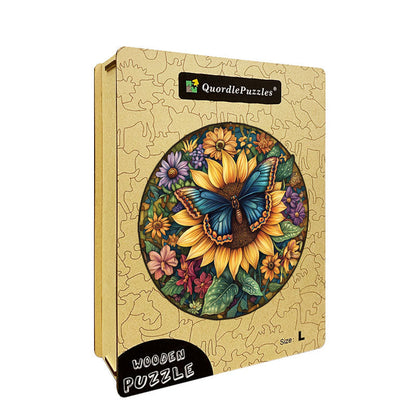 Sunflower and Butterfly Wooden Jigsaw Puzzle