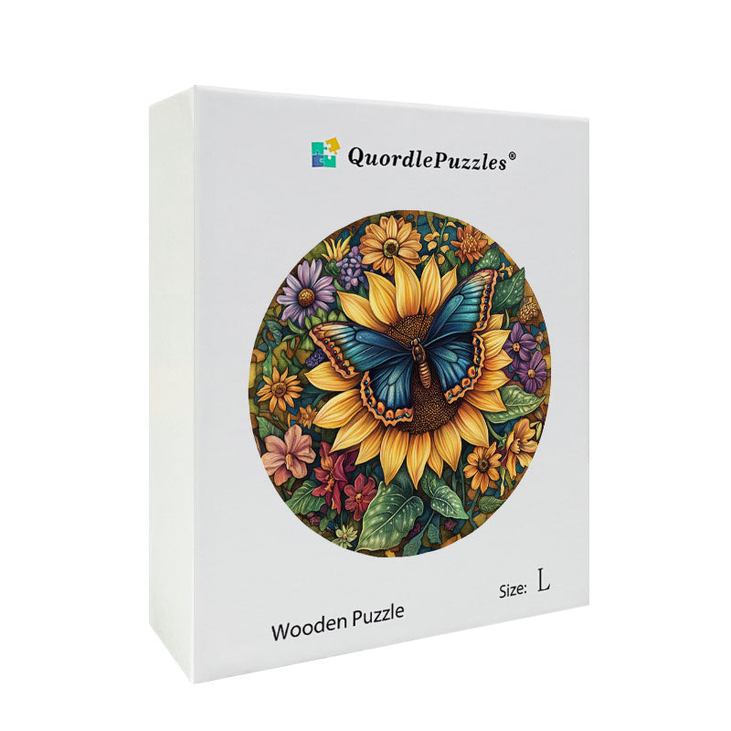 Sunflower and Butterfly Wooden Jigsaw Puzzle