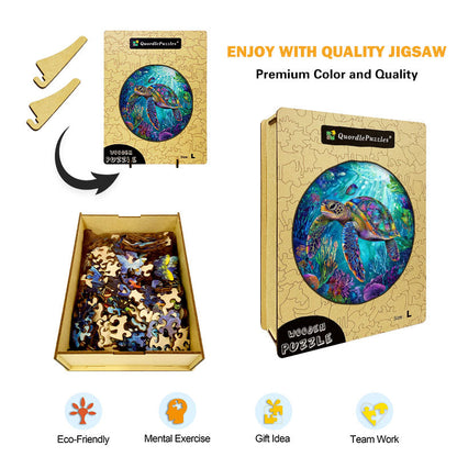 Underwater Turtle Wooden Jigsaw Puzzle