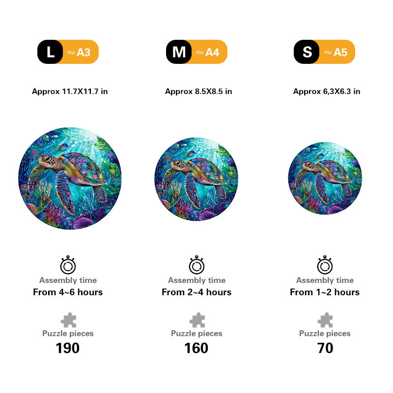 Underwater Turtle Wooden Jigsaw Puzzle