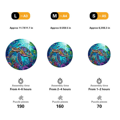 Underwater Turtle Wooden Jigsaw Puzzle